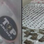 Foram apreendidas embalagens de drogas e mochilas com o nome da falsa lanchonete
