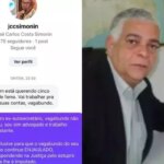 Mensagem atribuída ao ex-subsecretário José Carlos Costa Simonin foi divulgada nas redes pelo advogado da vítima de estupro