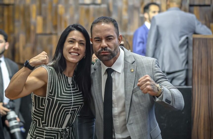 India Armelau e Deputado Poubel