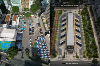 Vista aérea do terreno que pode virar um terminal intermodal em Botafogo