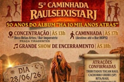 Fãs de Raul Seixas se reúnem neste domingo para a 5ª Caminhada Raulseixista RJ, que celebra os 81 anos de nascimento do cantor e compositor.