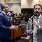 Rodrigo Amorim (PL) e Flávio Serafini (PSOL) durante sessão na Alerj