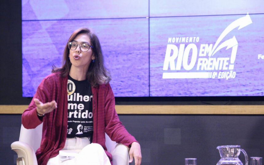 Juliete Pantoja (UP) participou de sabatina, nesta quinta-feira (10), no auditório da Fecomércio
